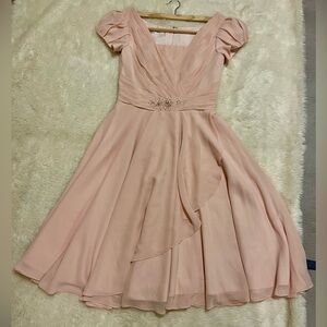 Elegant Pink Chiffon Dress